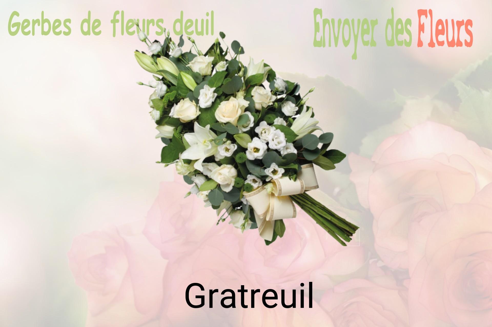 Gerbe de fleurs de deuil livrée à Gratreuil